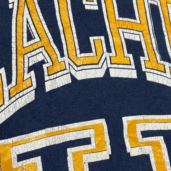 Vintage 1980 Teaching University Blue 80s Crewneck Pullover Sweatshirt - Picture 4 of 7